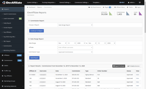 affiliate software reporting tools